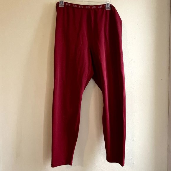 NWT Yitty Burgundy Red Spotlight Ruched Leggings with Metallic Sparkles 2X - Picture 2 of 6